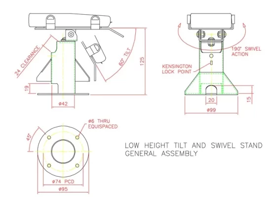 Dejavoo Z8 / Dejavoo Z11 Low Swivel Stand